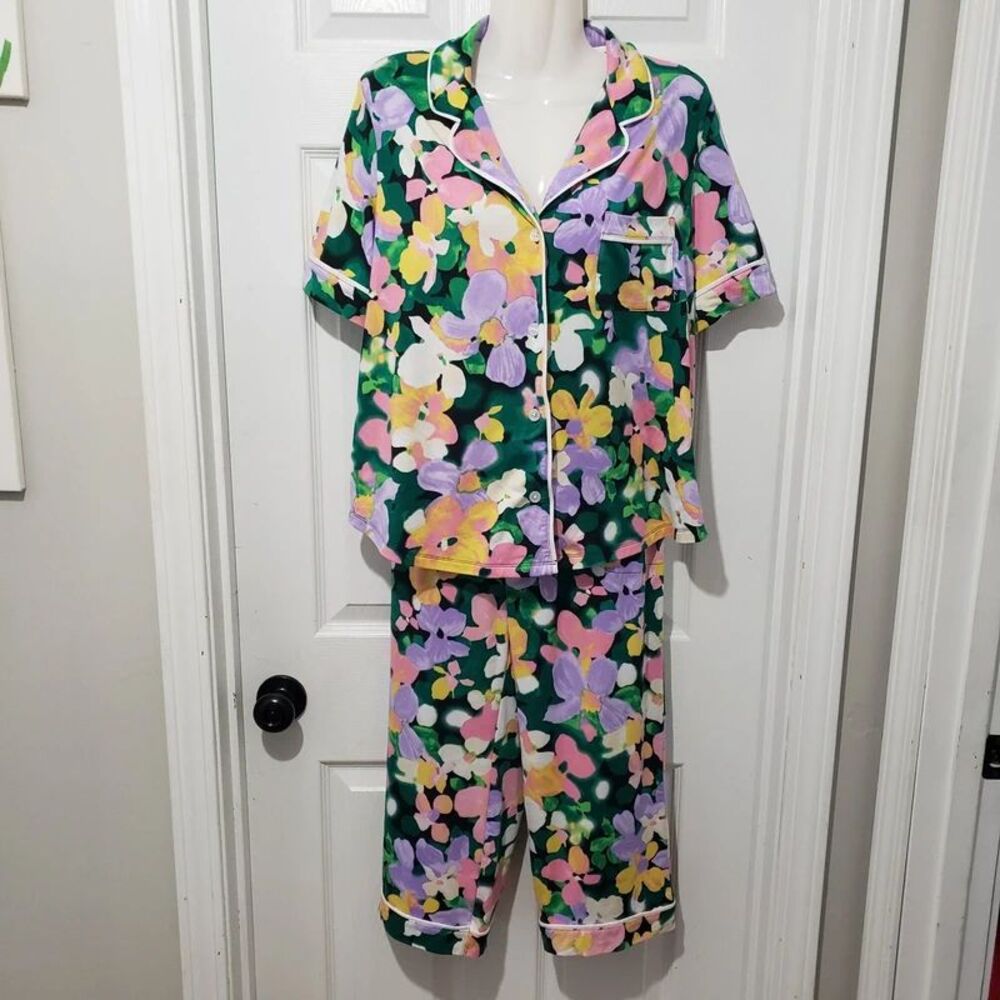 Simply Vera Vera Wang | Floral Capri Pajama Set | Womens Small